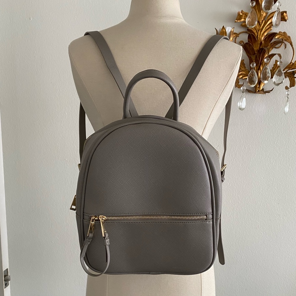 Zara Light Grey and Gold Backpack